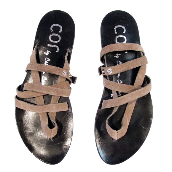 COR by CALLEEN CORDERO $398 Ankle Tie Thong Sandals 9 - Handmade in L.A. - Picture 1 of 7